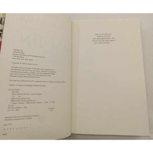 Gai-Jin James Clavell Japan Historical Fiction Novel HC Dust Jacket Vintage - Picture 9 of 9